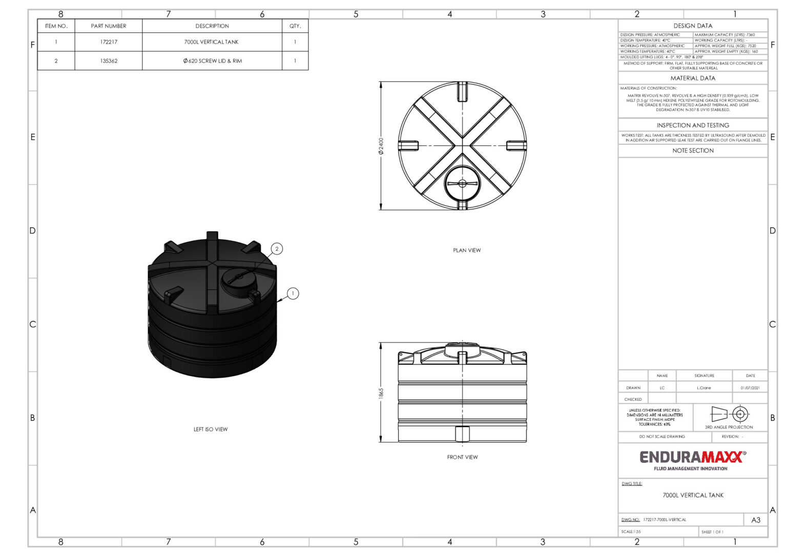 7 000 Litre Rainwater Harvesting Tank MJP Supplies