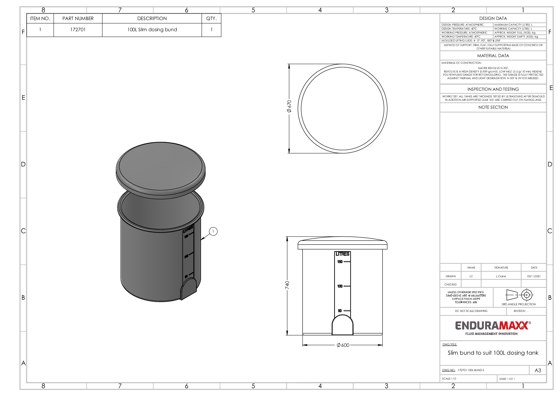 150 Litre Brine Tank with Lid – MJP Supplies