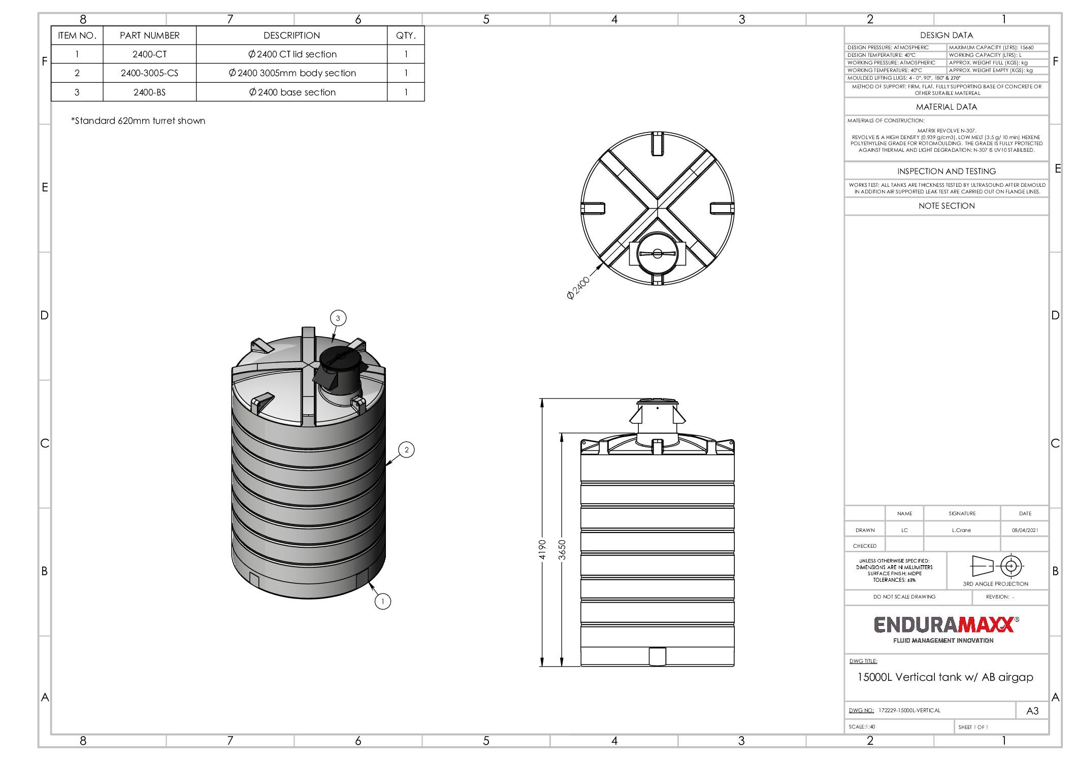 15,000 Litre Fluid CAT5 Type AB Air Gap Break Tank - Image 2